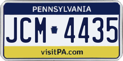 PA license plate JCM4435