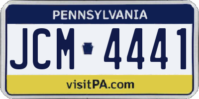 PA license plate JCM4441