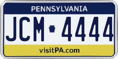 PA license plate JCM4444