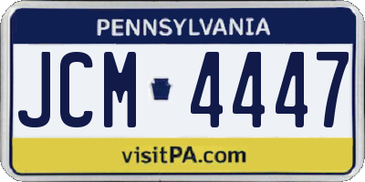 PA license plate JCM4447