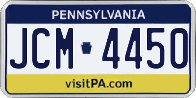 PA license plate JCM4450