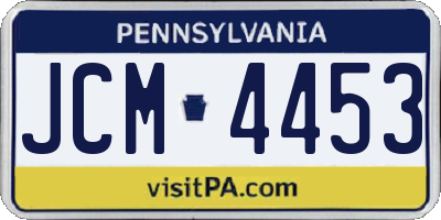 PA license plate JCM4453