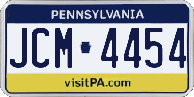 PA license plate JCM4454