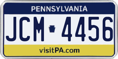 PA license plate JCM4456