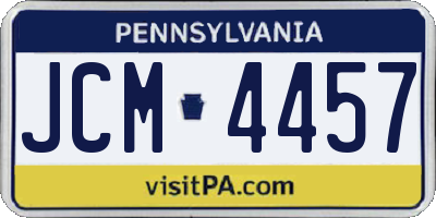 PA license plate JCM4457
