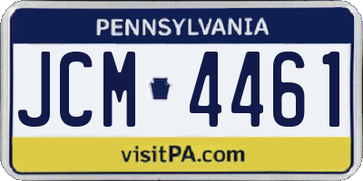 PA license plate JCM4461