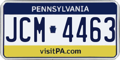 PA license plate JCM4463