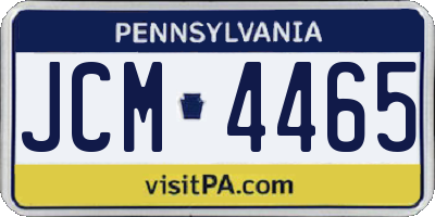PA license plate JCM4465