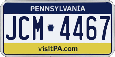 PA license plate JCM4467