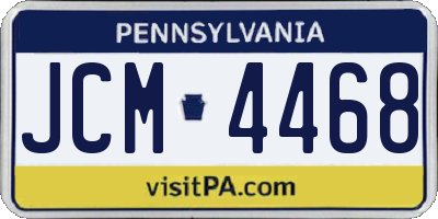 PA license plate JCM4468