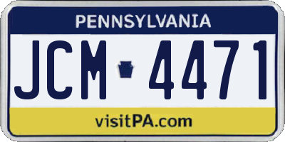 PA license plate JCM4471