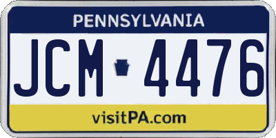 PA license plate JCM4476