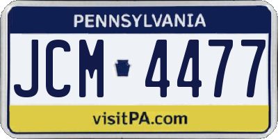 PA license plate JCM4477