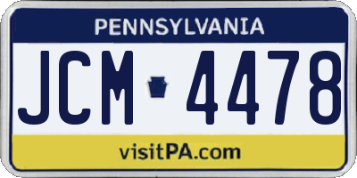 PA license plate JCM4478