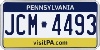PA license plate JCM4493