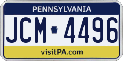 PA license plate JCM4496
