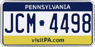 PA license plate JCM4498