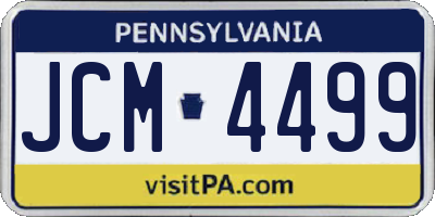 PA license plate JCM4499