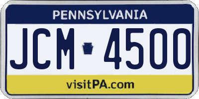 PA license plate JCM4500