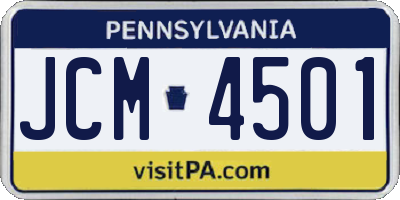 PA license plate JCM4501