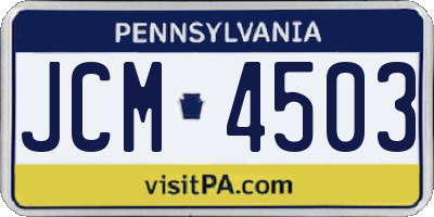 PA license plate JCM4503