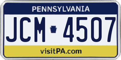 PA license plate JCM4507