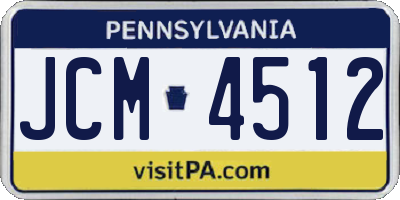 PA license plate JCM4512
