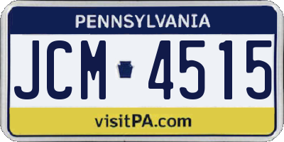 PA license plate JCM4515
