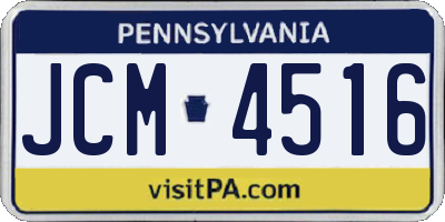 PA license plate JCM4516