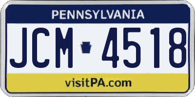 PA license plate JCM4518