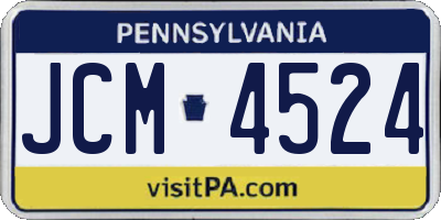 PA license plate JCM4524