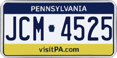 PA license plate JCM4525