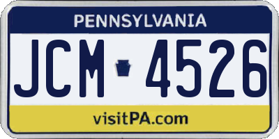 PA license plate JCM4526
