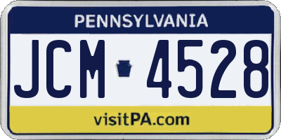 PA license plate JCM4528