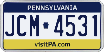 PA license plate JCM4531