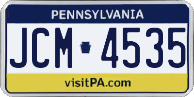 PA license plate JCM4535