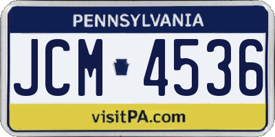 PA license plate JCM4536