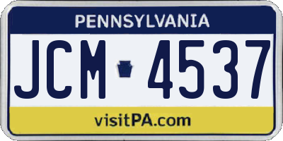 PA license plate JCM4537