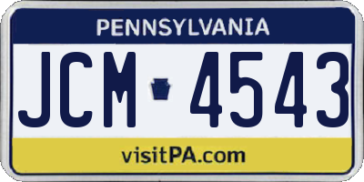 PA license plate JCM4543