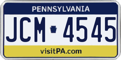 PA license plate JCM4545