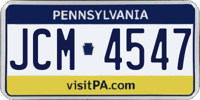 PA license plate JCM4547