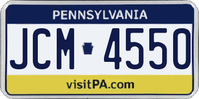 PA license plate JCM4550