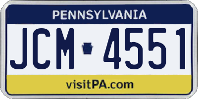 PA license plate JCM4551