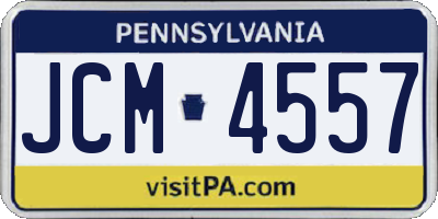 PA license plate JCM4557