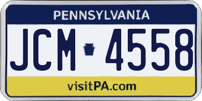 PA license plate JCM4558