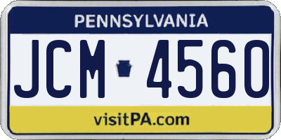 PA license plate JCM4560