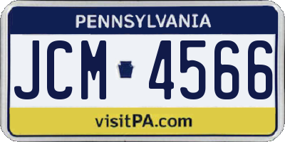 PA license plate JCM4566