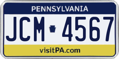 PA license plate JCM4567