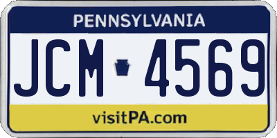 PA license plate JCM4569