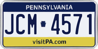 PA license plate JCM4571